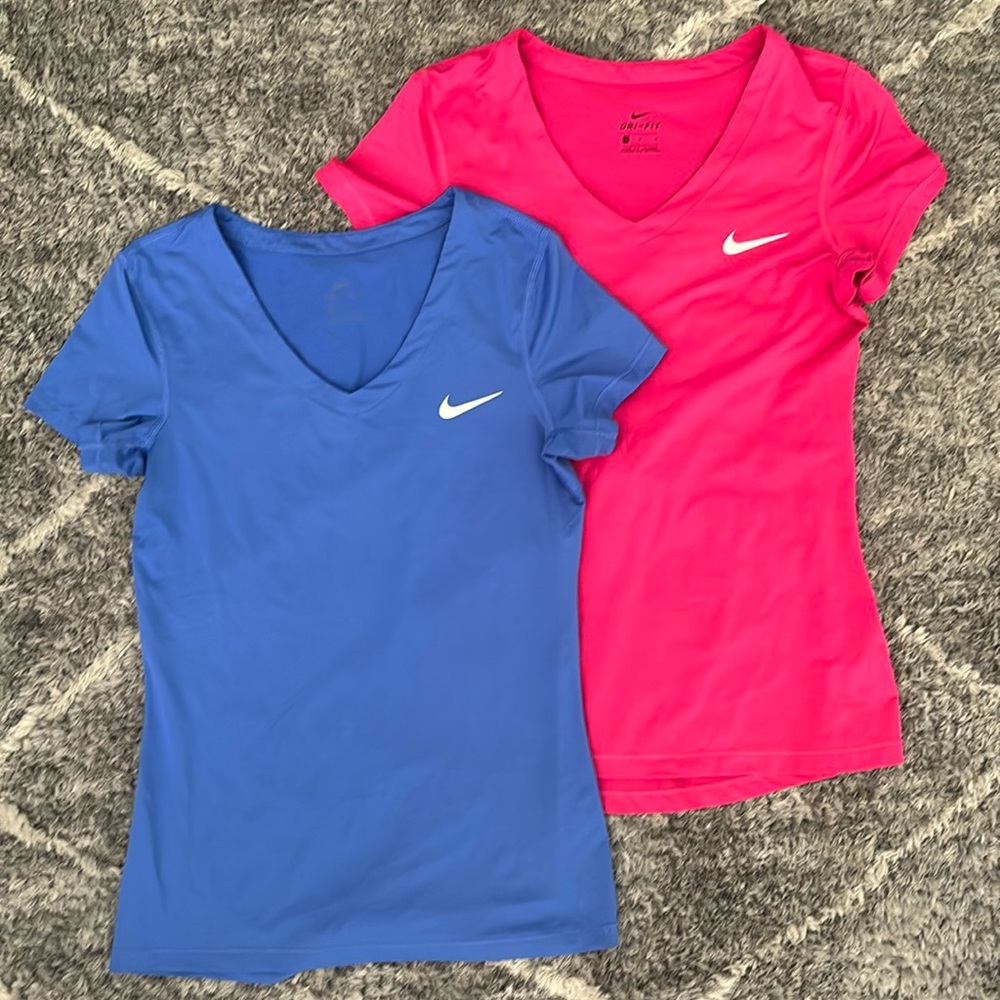 2 Nike Dri-Fit V Neck Shirts